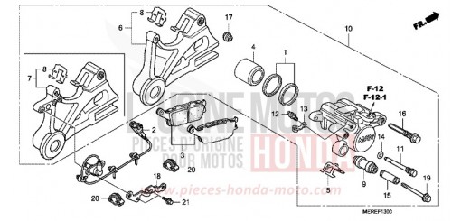 REAR BRAKE CALIPER CBF600NA9 de 2009
